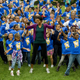 First Lady Michelle Obama launches a challenge on the White House South Lawn to help break the Guinness World Records title for the most people doing jumping jacks in a 24-hour period during a “Let’s Move!” event in Washington, D.C., Oct. 11, 2011.